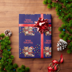 Papel de embrulho de Natal ursinhos fofos