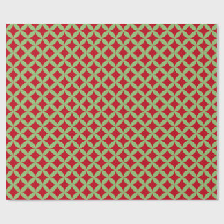 Papel de embrulho de Natal verde e vermelho festiv