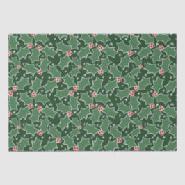 Papel de embrulho de Natal Verde Holly