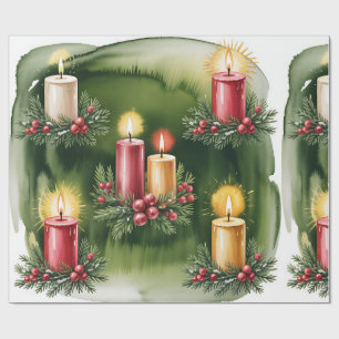Papel de embrulho de Natal Verde Retro