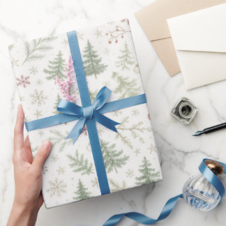 Papel de embrulho de Natal verde sálvia