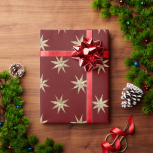 Papel de embrulho de Natal Vermelho com padrão de