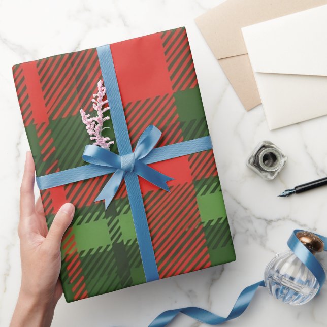 Papel de embrulho de Natal vermelho verde (Presentear)
