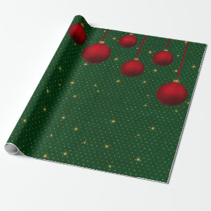 Papel de embrulho de Natal Vermelho, Verde e Doura