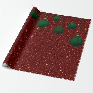 Papel de embrulho de Natal Vermelho, Verde e Doura