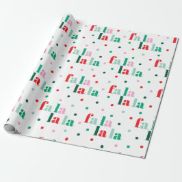 Papel de embrulho de Natal Vermelho Verde Rosa Fa