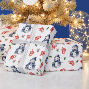 Papel de embrulho de Natal vintage com Homem de Ne