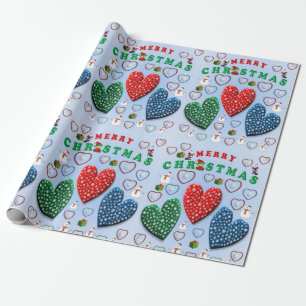 Papel de embrulho de Natal vintage Corações