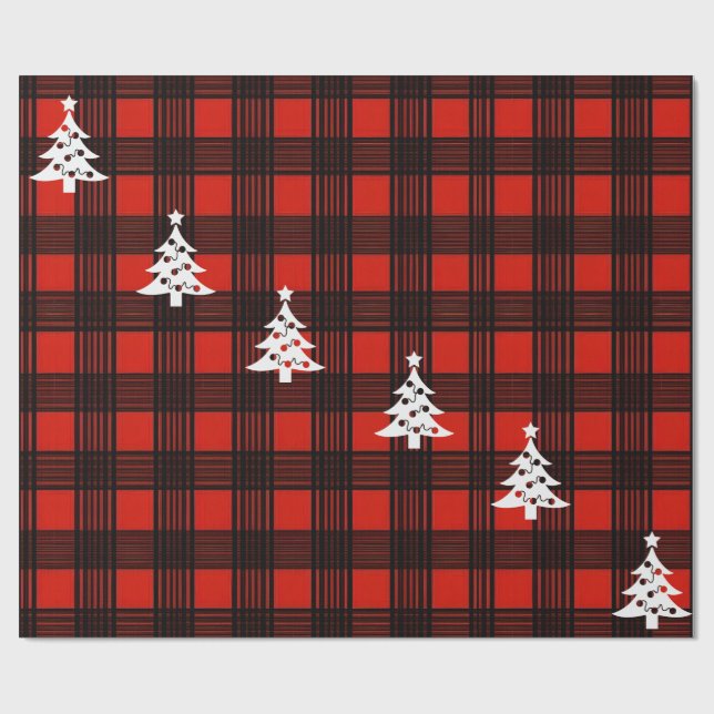 Papel de embrulho de Natal Xadrez de Búfalo de 3 u (Aberto)