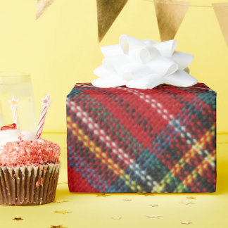 Papel de embrulho de Natal Xadrez Escocês Vermelho