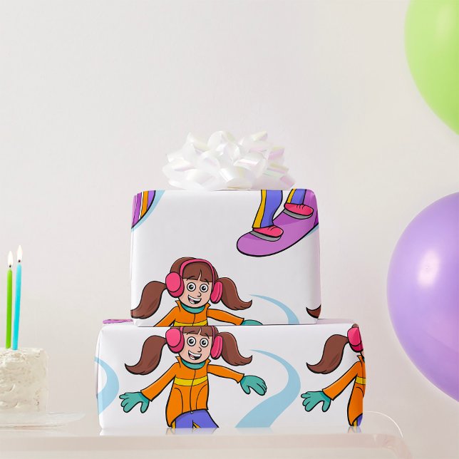 Papel de embrulho de neve para moça de snowboard (Criador carregado)