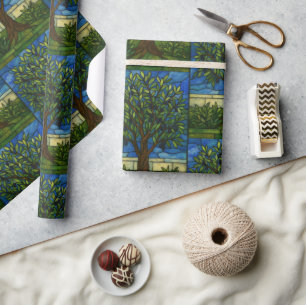 Papel de embrulho de oliveira em vitral – Natureza