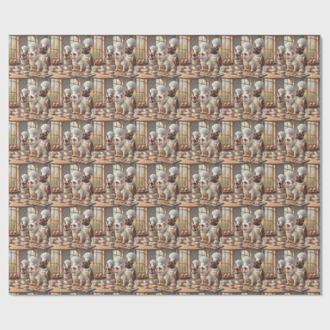 Papel de embrulho de padaria de Bulldog Francês (Aberto)
