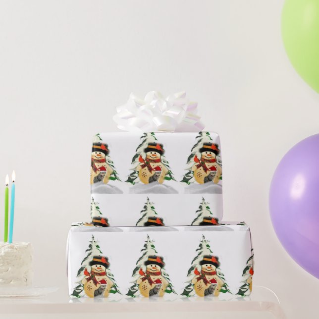 Papel de embrulho de Papai Noel e animais (Presentes para festas)