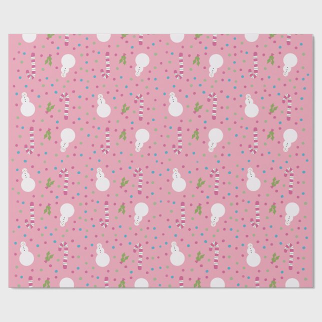 Papel de embrulho de Papai Noel Rosa  (Aberto)