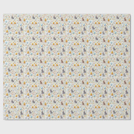 Papel de embrulho de Páscoa - Coelhinhos, Ovos e P