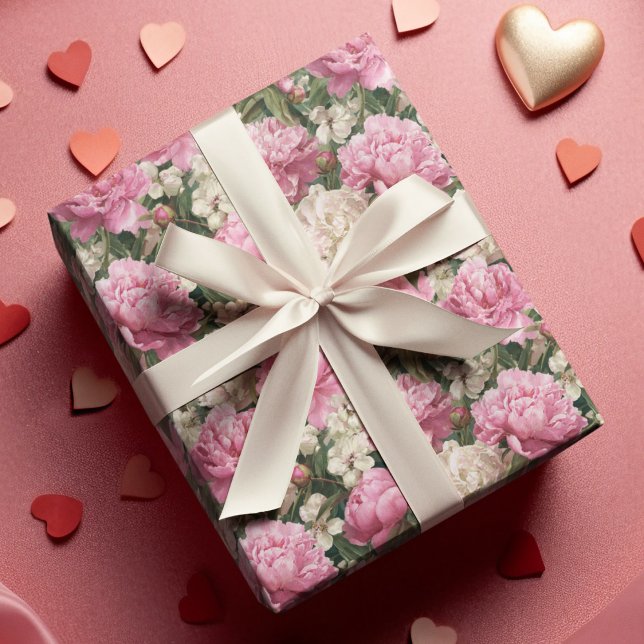 Papel de embrulho de Páscoa com padrão floral rosa (Criador carregado)