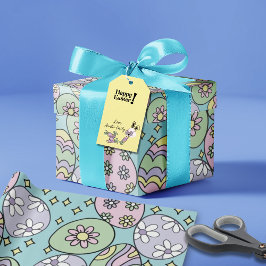 Papel de embrulho de Páscoa Pastel Groovy Vibe Hip