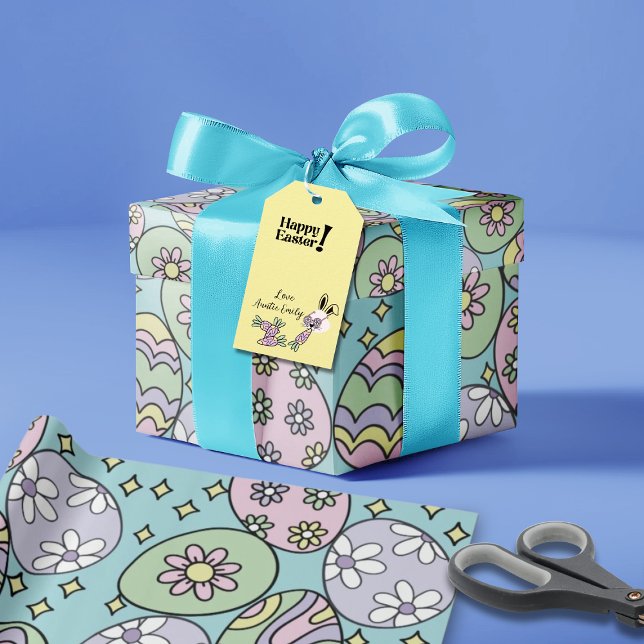 Papel de embrulho de Páscoa Pastel Groovy Vibe Hip (Tags are part of this collection and are sold separately )