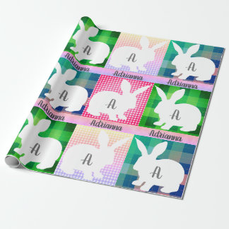 Papel de embrulho de Páscoa personalizável com ini
