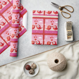 Papel de embrulho de pássaros do amor