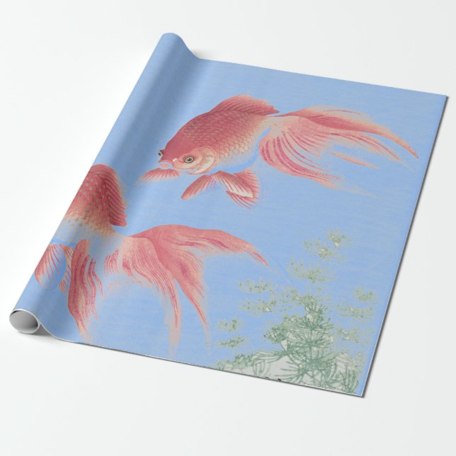 Papel de embrulho de PEIXES JAPONÊS KOI (Desenrolado)