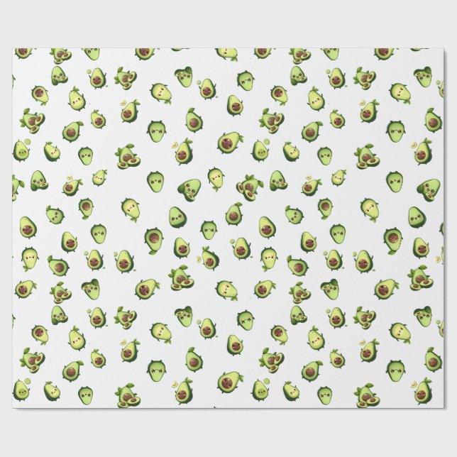 Papel de embrulho de pequeno abacate bonito (Aberto)