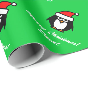 Papel de embrulho de pinguim de Natal   Personaliz
