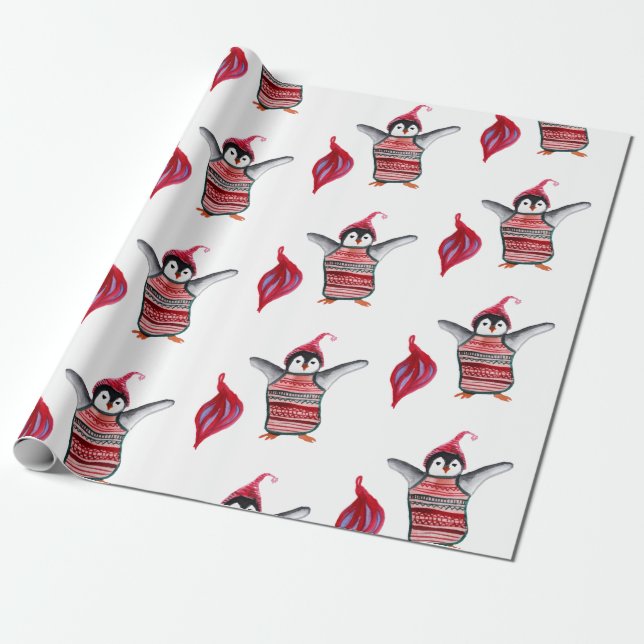 Papel de embrulho de pinguins (Desenrolado)