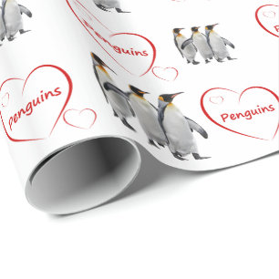 Papel de embrulho de pinguins amorosos (escolha a 