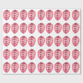 Papel de Embrulho de Pinhas Cor-de-Rosa
