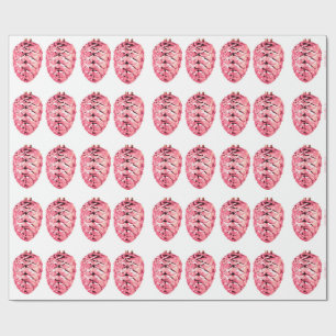 Papel de embrulho de pinhas cor-de-rosa