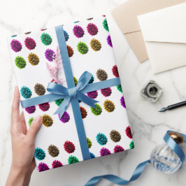 Papel de embrulho de pinhas multicoloridas