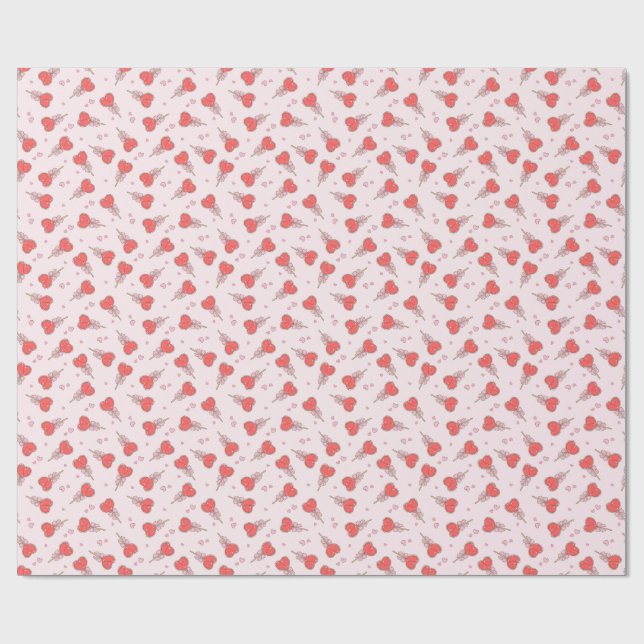 Papel de embrulho de pirulito Kawaii Heart (Aberto)