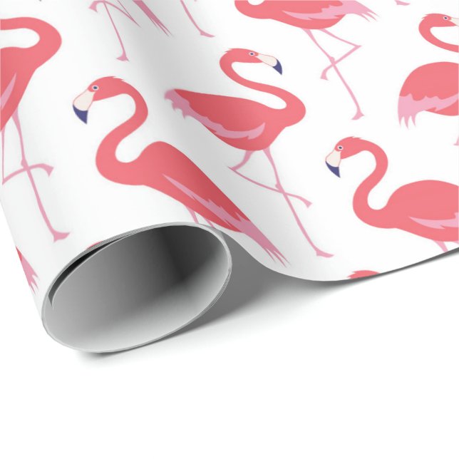 Papel de embrulho de praia com padrão de flamingo  (Ponta do rolo)