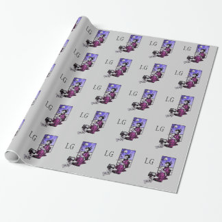 Papel de embrulho de presente com pintura Geisha d