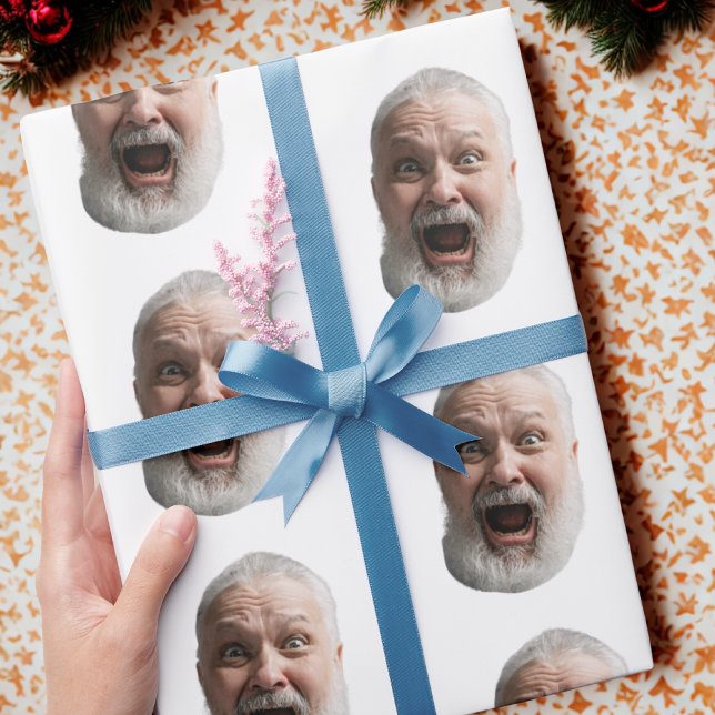 Papel de embrulho de presente com rosto personaliz (Criador carregado)