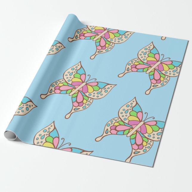 Papel de embrulho de presente de aniversário de bo (Desenrolado)