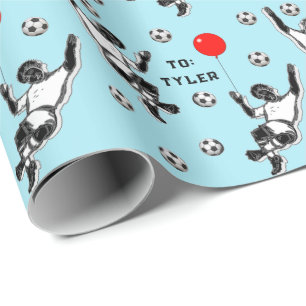 Papel de embrulho de presente de aniversário de fu
