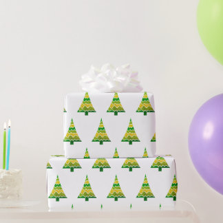 papel de embrulho de presente de árvore de Natal