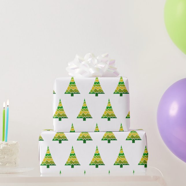 papel de embrulho de presente de árvore de Natal (Presentes para festas)