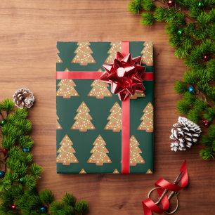 papel de embrulho de presente de árvore de Natal