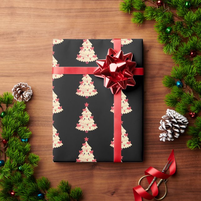 papel de embrulho de presente de árvore de Natal (Presente de Natal)