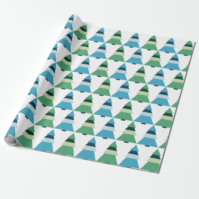 Papel de embrulho de presente de árvores de Natal  (Desenrolado)