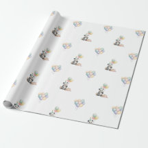 Papel de embrulho de presente de balão de Panda ad