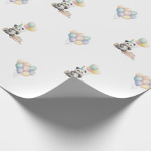 Papel de embrulho de presente de balão de Panda ad