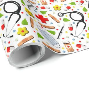 Papel de embrulho de presente de cuidados de saúde