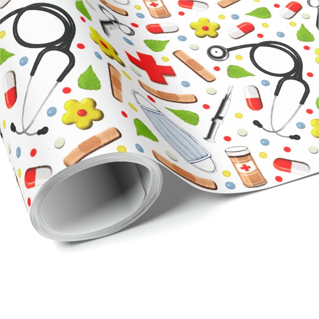 Papel de embrulho de presente de cuidados de saúde (Ponta do rolo)