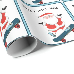 papel de embrulho de presente de férias de skate
