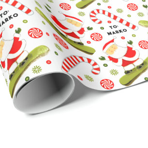 Papel de embrulho de presente de férias de snowboa
